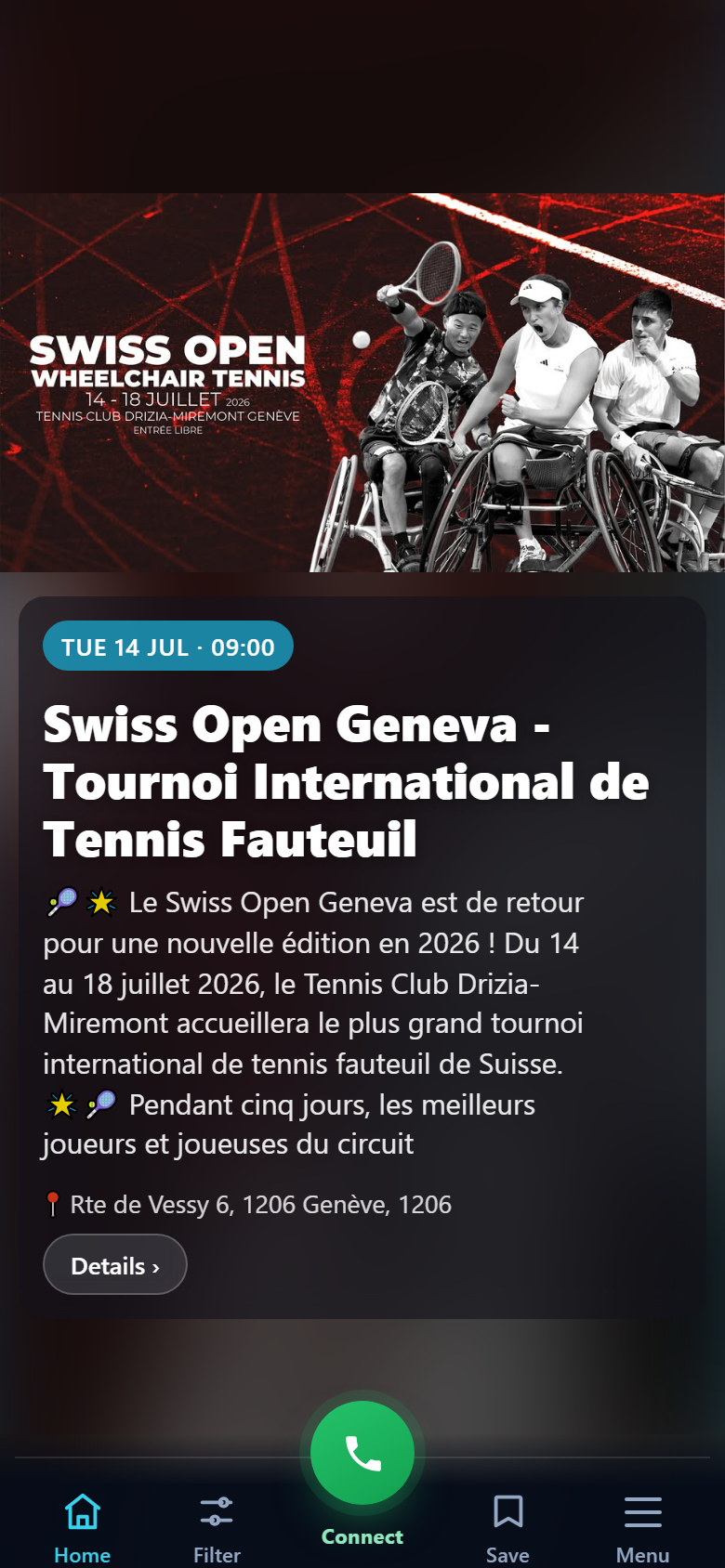 A card in the live feed